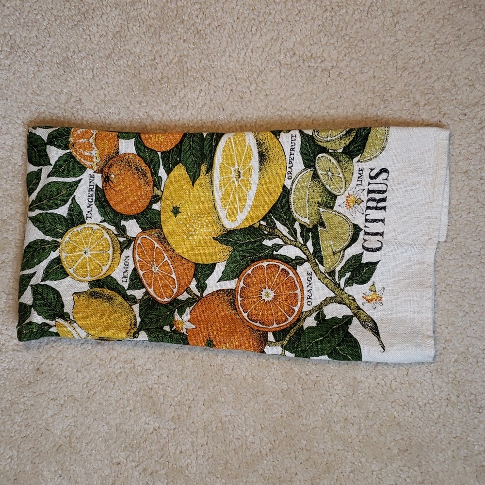 Lois Long Citrus Print Kitchen Hand Towel